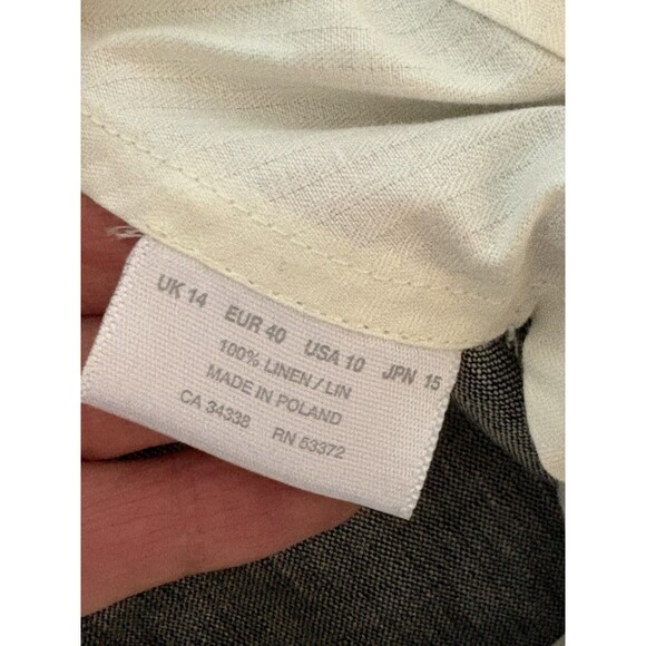 Nicole Farhi 100%‎ Linen Cropped Wide Leg Trouser Pants Grey Size 10 NEW No Tag - Picture 13 of 14